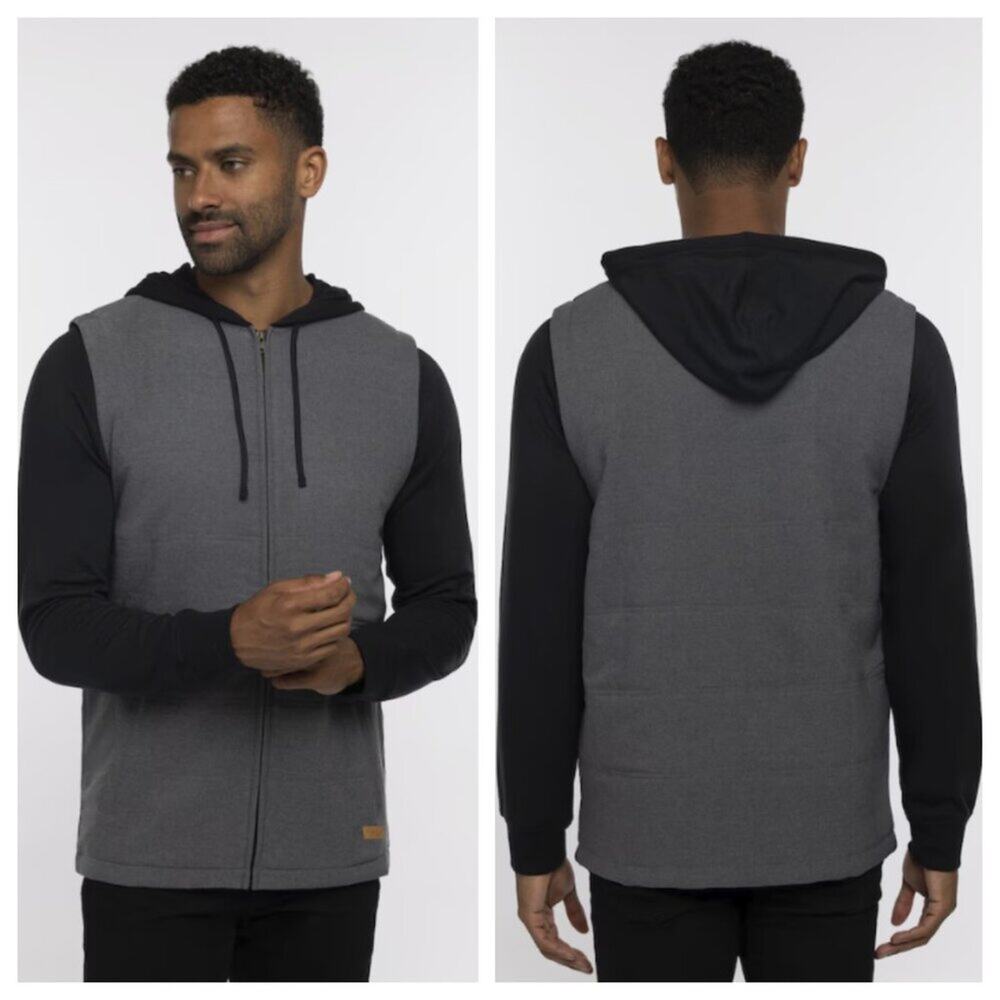 Travis Mathew Men's Scavenger Full Zip Hoodie Heather Dark Grey Size S